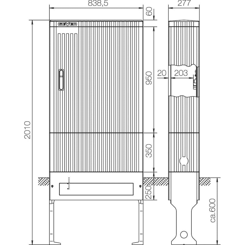 ABN - Leergehäuse Anschlusssäule SL207P FB3 BH7