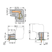 WAGO - Kabelsteckverbinder für Leiterplattensteckverbinder 1-Leiter Federleiste 232-224/026-000 CAGECLAMP 2,5mm²,gr − 10 Stück