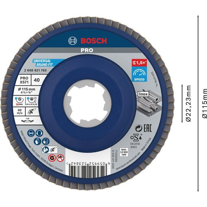 Bosch - Trenn-/Schleifscheibe PRO X571 2608621763 Fächerschleifscheibe