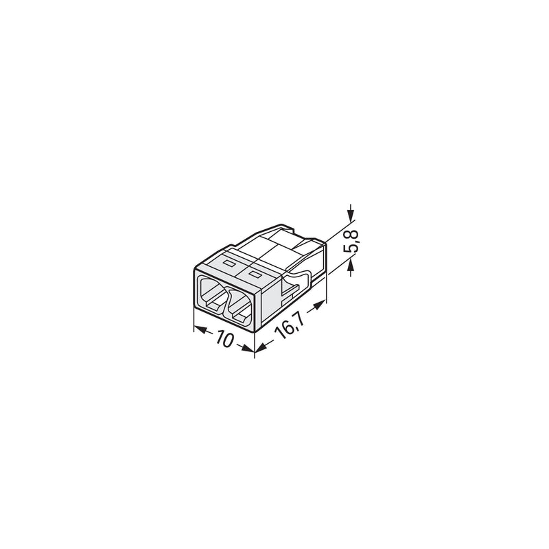 WAGO - Steckklemme Verbindungsdosenklemme 2273-202 2x 0.5-2.5 weiß − 100 Stück