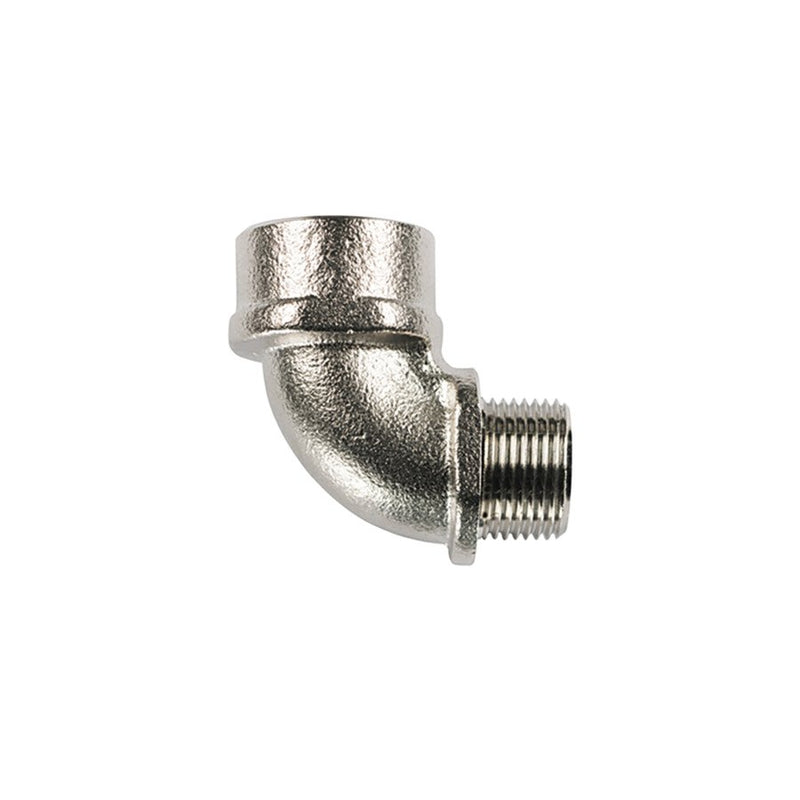 HellermannTyton - Metall-Schutzschlauch-Verschraubung 90 Grd. Verschraubung A90FM-M20-NPB-ML(10) Messing vernickelt − 10 Stück