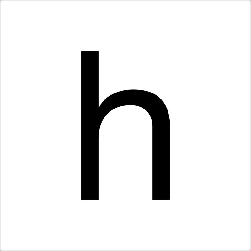 RZB - Beschriftung Buchstaben/Zahlen Buchstabe "h" 99220.003.H/K 40mm  − 1 Stück