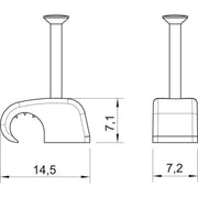 OBO Bettermann - Nagelschelle (für Kabel) Haft-Clip m.Nagel 2025 18 LGR 4-7mm L18 PP lgr − 100 Stück