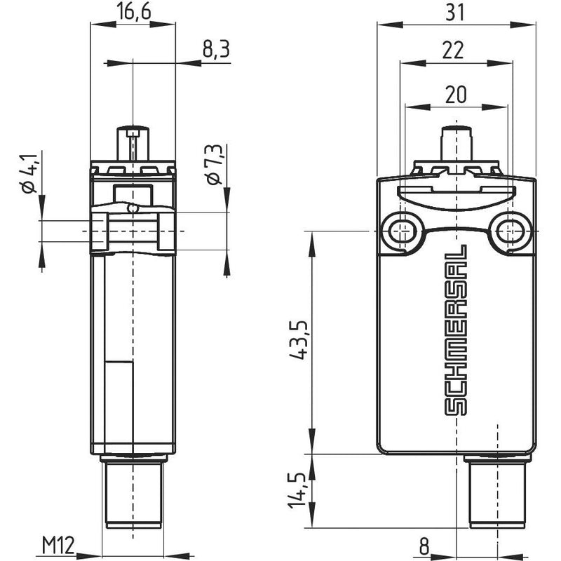 Schmersal - Einzelpositionsschalter Positionsschalter PS116-Z11-ST-H200