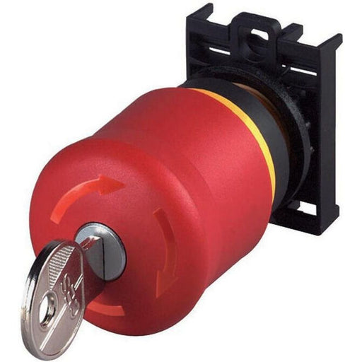 Eaton - NOT-AUS-Taster, Komplettgerät Not-Aus-Schlüsseltaster M22-PVS/K01 1Ö, Front