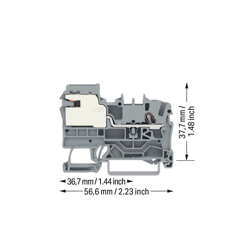 WAGO - Neutralleitertrenn-Reihenklemme Potentialausgleichsklemme 2002-7111 1-Leiter, TS 35 − 50 Stück