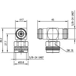 Telegärtner - Koax-Kupplung N-T-Stück (F-M-F) 50Ohm 100024152 UG-107/U