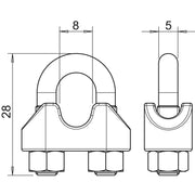 OBO Bettermann - Spanndrahtschelle Drahtseilklemme 947 6 A4 6mm − 25 Stück