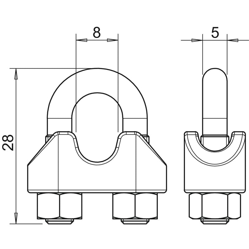 OBO Bettermann - Spanndrahtschelle Drahtseilklemme 947 6 A4 6mm − 25 Stück