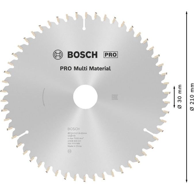 Bosch - Kreissägeblatt PRO Multi Material 2608640511 Kreissägeblatt 210 x