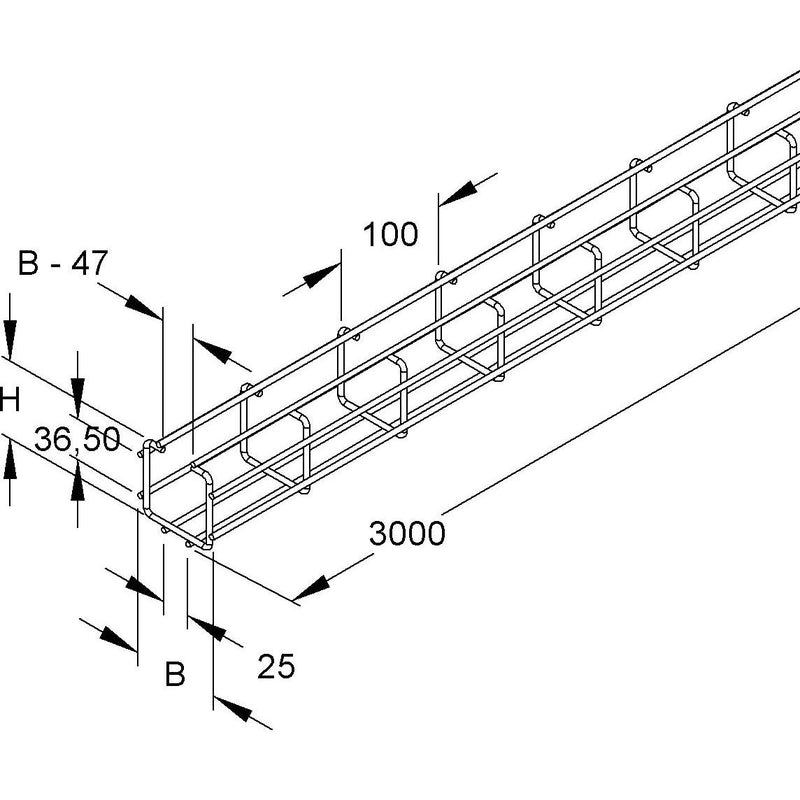 Niedax - Gitterrinne Gitterrinne GRC 60.060 l=3m − 3 Meter