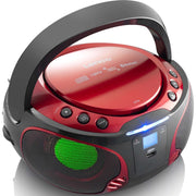 LENCO - Radio-Recorder UKW-Radio CD/MP3 tragbar SCD-550 red USB,BT