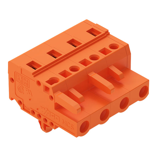 WAGO - Kabelsteckverbinder für Leiterplattensteckverbinder 1-Leiter-Federleiste 231-704/008-000 CAGECLAMP,2,5mm²,or − 50 Stück