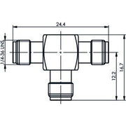 Telegärtner - Koax-Kupplung SMA-T-Stück (F-F-F) AU 100024805 50Ohm − 5 Stück