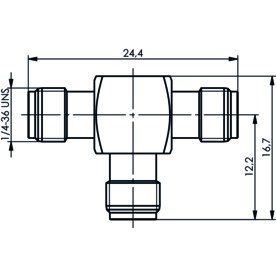 Telegärtner - Koax-Kupplung SMA-T-Stück (F-F-F) AU 100024805 50Ohm − 5 Stück