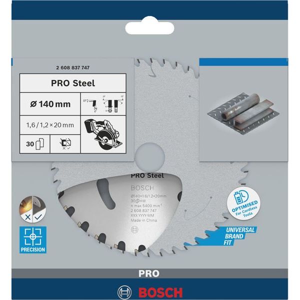Bosch - Kreissägeblatt PRO Steel cordless 2608837747 Kreissägeblatt 140 x