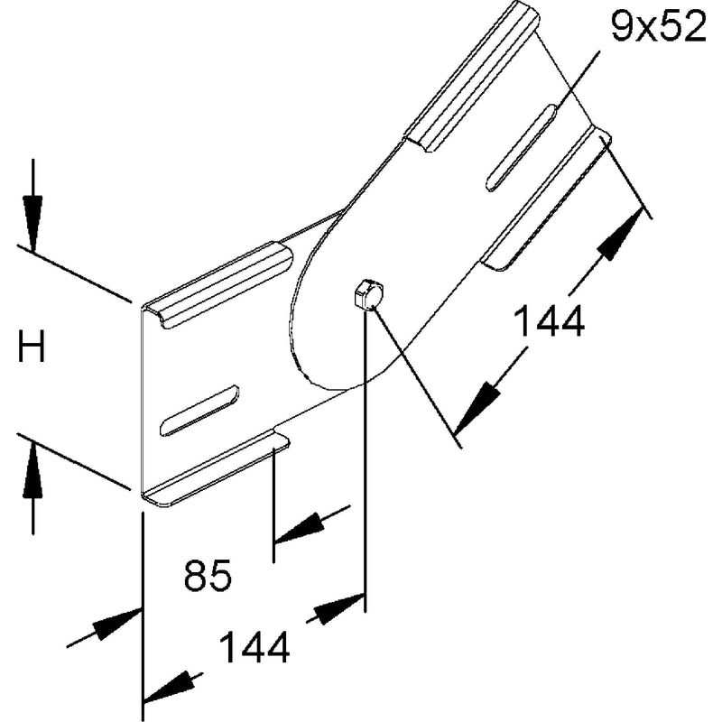 Rico - Verbinder für Kabeltragsystem Gelenkverbinder 163E11-C H=100mm