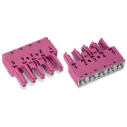 WAGO - Steckverbinder für steckbare Gebäudeinstallation Buchse 5-polig 770-285 Kod. B,pink − 50 Stück