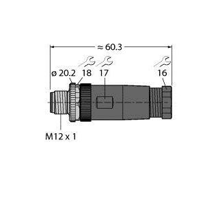 Turck - Rundsteckverbinder, feldkonfektionierbar (Industriesteckverbinder) Stecker BS8181-0