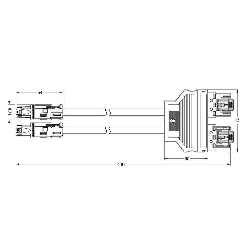 WAGO - Konfektionierte Leitung für steckbare Gebäudeinstallation konfektionierte Y-Leitung 774-5001/105-000 Eca,Kod. A/S