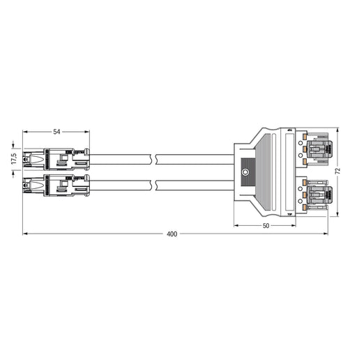 WAGO - Konfektionierte Leitung für steckbare Gebäudeinstallation konfektionierte Y-Leitung 774-5001/105-000 Eca,Kod. A/S