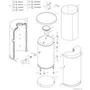 Bosch Thermotechnik - Speicher für Zentralheizung/Wärmepumpe Pufferspeicher BSH750-6ERZ1B STORA 750L, silber
