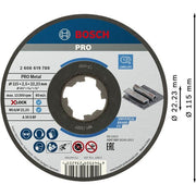 Bosch - Trenn-/Schleifscheibe PRO Metal X-Lock 2608619780 Trennscheibe 115 x