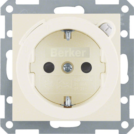 Berker - Steckdose SCHUKO-Steckdose ws/gl 47088982 m.FI-Schutzschalt