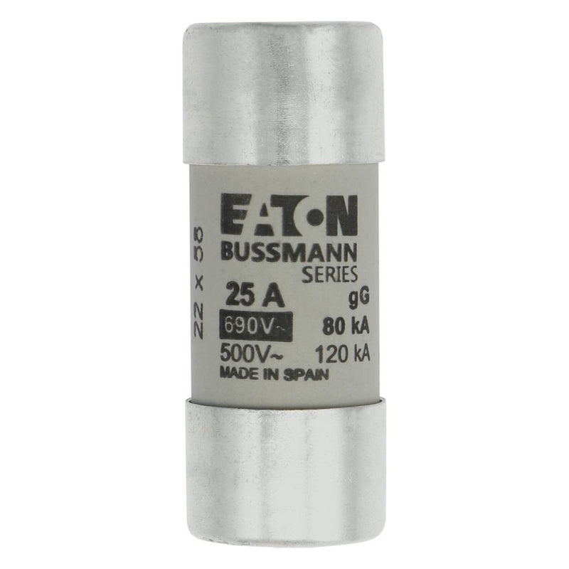 Eaton - Zylindrische Sicherung Sicherungseinsatz Nieders. CYLINDRICA#C22G25 25A AC 690V 80kA − 10 Stück