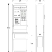uesa - Gehäuse/Schaltschrank (leer) Marktplatzverteiler MV-S-A070-01 1850x590x320mm
