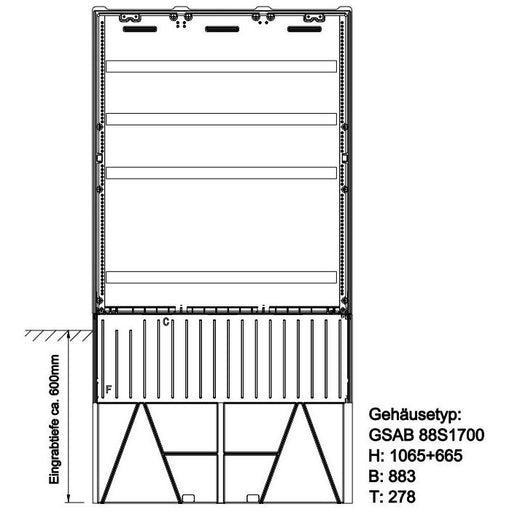 GSAB Elektrotechnik - Anschlussschrank Kabelverteiler 88S1700K 4p 400A 1064x883x278