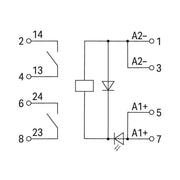 WAGO - Bauelementestecker Relaismodul 2042-3014 DC 24 V,2 Schließer − 4 Stück