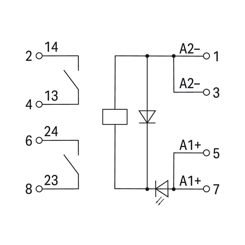 WAGO - Bauelementestecker Relaismodul 2042-3014 DC 24 V,2 Schließer − 4 Stück