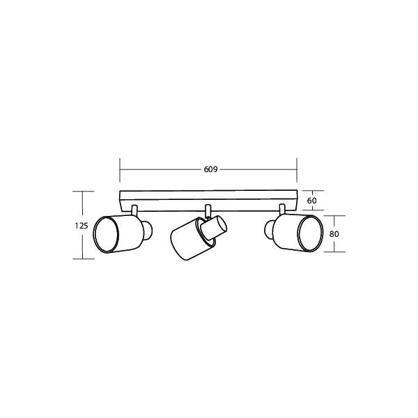 Brumberg Leuchten - Decken-/Wandleuchte Anbauleuchte 3x E14 57233000