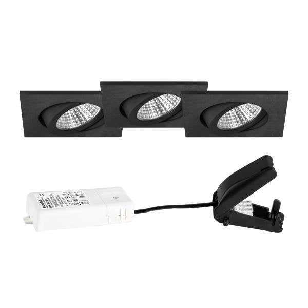 Brumberg Leuchten - Downlight/Strahler/Flutlicht LED-Strahlerset (VE3) 39465183S3 schwarz